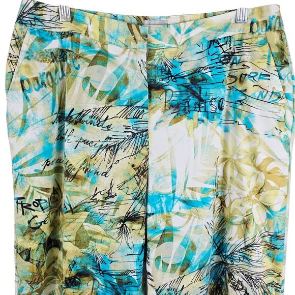 Chico's Hawiian Tropical Paradise Vacation Casual Women's Pants 2-M-12 - Picture 2 of 4